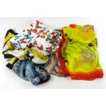 Miscellaneous ladies scarves, to include Escada and an Escada jacket, elaborately decorated with