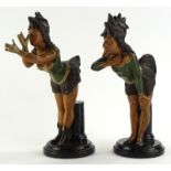A pair of late 19thC Wilhelm Schiller and Sons Austrian cold painted terracotta figures, modeled