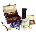 A small selection of costume jewellery, to include beaded necklaces, a Sekonda ladies wristwatch,