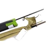 Two Hardy rods, a graphite 9ft trout rod and a Richard Walker Cart No. 1 rod by Hardy, 10ft two