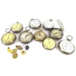 Miscellaneous pocket watches, to include inner watch and movement from of a pair cased watch,