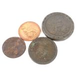 Miscellaneous British coins, to include a 1797 cartwheel tuppance and two pence, an 1807 penny, an