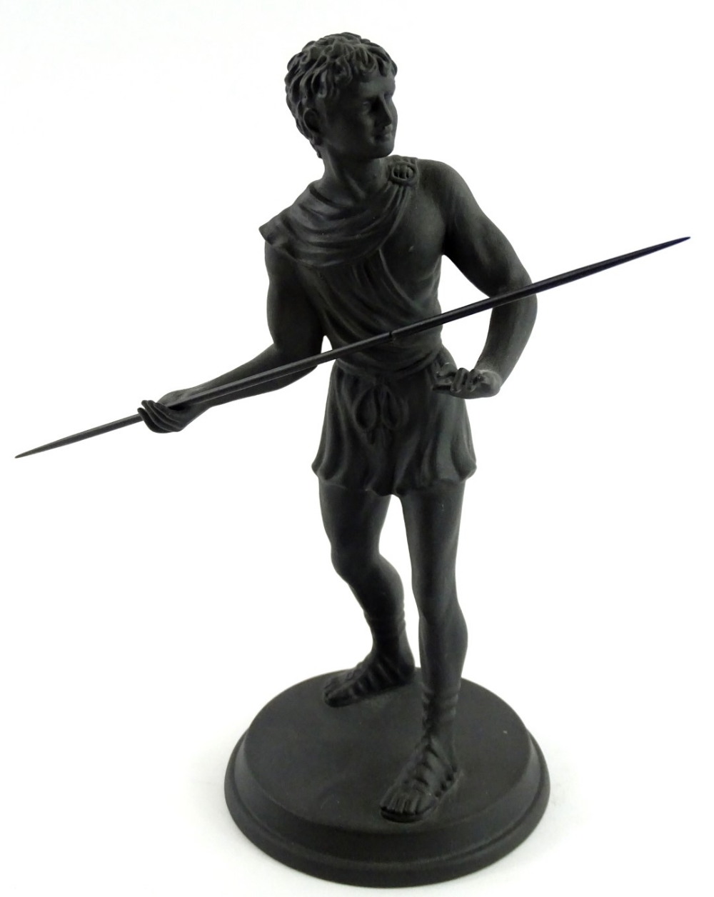 A Wedgwood Limited Edition Jasperware figure, modelled in the form of a Greek javelin thrower,