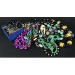 A quantity of modern costume jewellery, to include elaborate beaded evening necklaces, modern