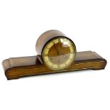 A Ker Continental walnut mantel clock, with Westminster chime with brass stringing to case, 57cm W.