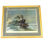 Terence Cuneo. The Flying Scotsman, artist signed limited edition print number 329 of 850, 60cm x