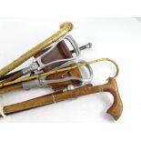 Miscellaneous walking sticks, swagger sticks etc., to include a Machine Gun Corps example with