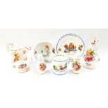 A Hammersley porcelain Alice in Wonderland child's breakfast set, comprising cereal bowl, plate