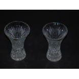 A pair of Royal Brierley cut glass vases, of waisted form, decorated in the York pattern, boxed,