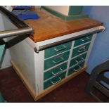A workbench with drawer base.