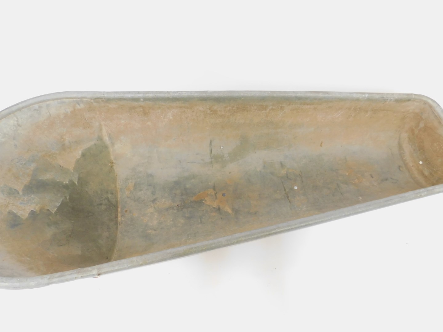 A Constantia retro galvanized coffin shaped roll-top bath, with embossed makers mark CONSTANTIA SA - Image 2 of 3