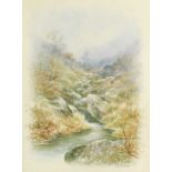 Henry James Lockley (FL.1877-1899). Moorland stream, watercolour, signed and dated '96, 29.5cm H x