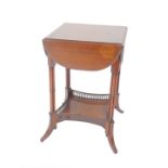 A late 19thC mahogany drop flap occasional table in Chippendale style, of square section, raised