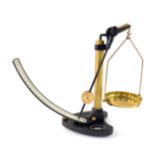 An early 20thC Griffin & George Ltd brass and cast iron quadrant paper scales, Patent No 697961,