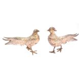 A pair of silver plated pheasants, 28cm L.