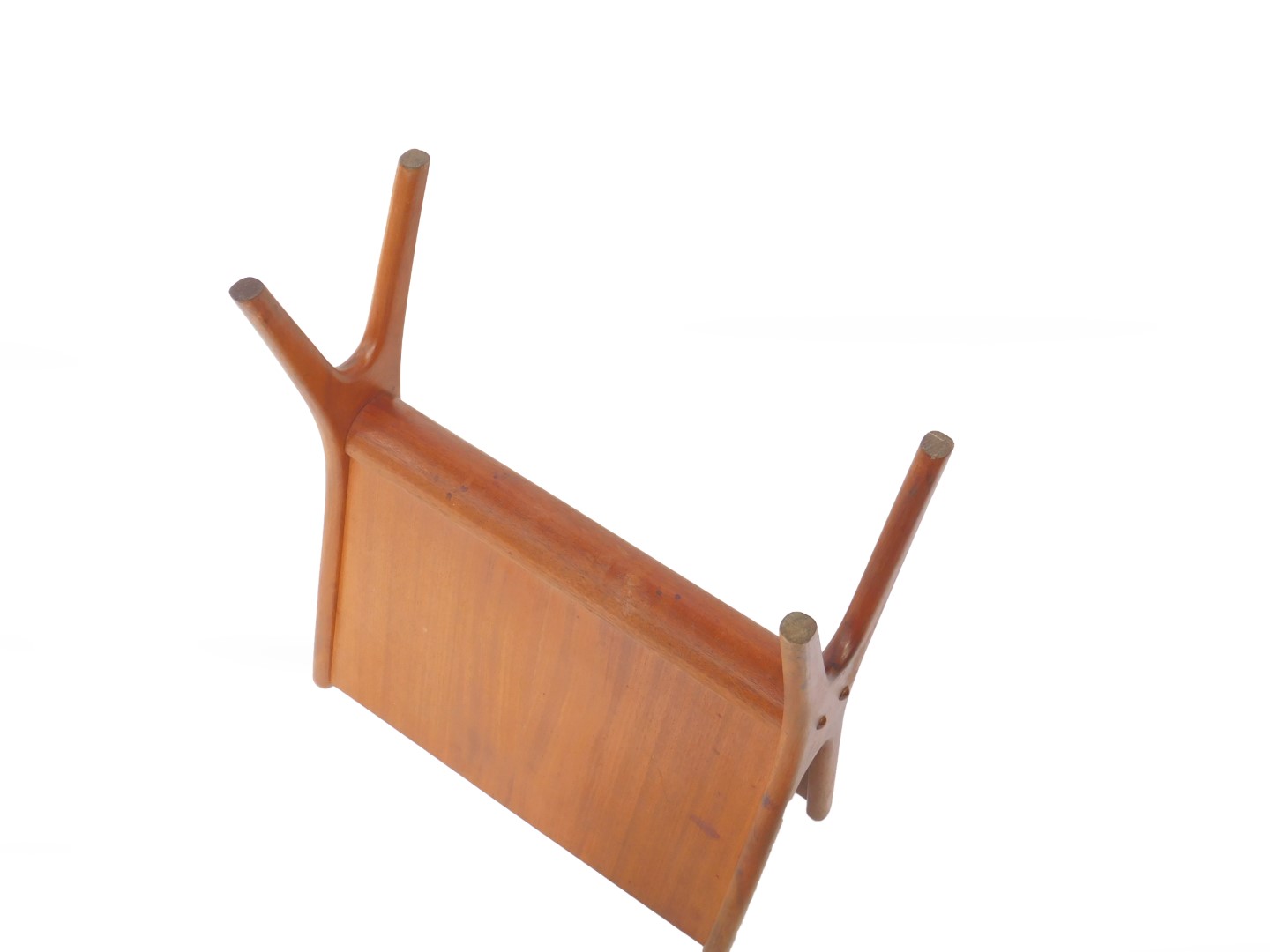 A 1960's Danish vintage teak and ply magazine rack, of vertical X-frame form, 55cm H, 50cm W, 21cm - Image 2 of 2