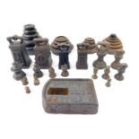 Victorian and later cast iron and brass weights, including four graduated A K & Son Weights, 4oz -