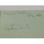An autograph album containing signatures of Agatha Christie, Margaret Watts, Harry Isaacs, R