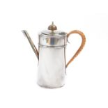 An Alex Clark Company Limited Welbeck silver plated Arts & Crafts coffee pot, of cylindrical call,