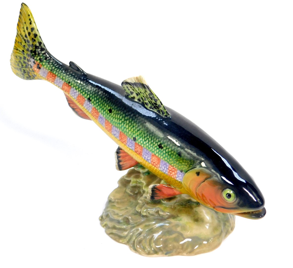 A Beswick pottery figure of a golden trout, no.1246, printed and impressed marks.