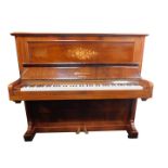A late 19thC C Bechstein of Berlin rosewood and marquetry cased upright piano, stamped STORRY