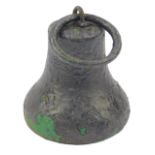 A 19thC cast iron horse tether, of bell form, with ring attachment, 12cm H.