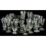 Various 19thC and later glasses, to include wine flutes, ale flutes, etc.Provenance: The property of