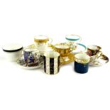 A collection of decorative cups and saucers, to include Royal Worcester, Spode etc.