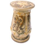 A late 19th/early 20thC Mintons pottery jardiniere stand, in Art Nouveau style decorated with