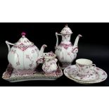 A collection of floral and scale decorated Royal Copenhagen porcelain, to include teapot and