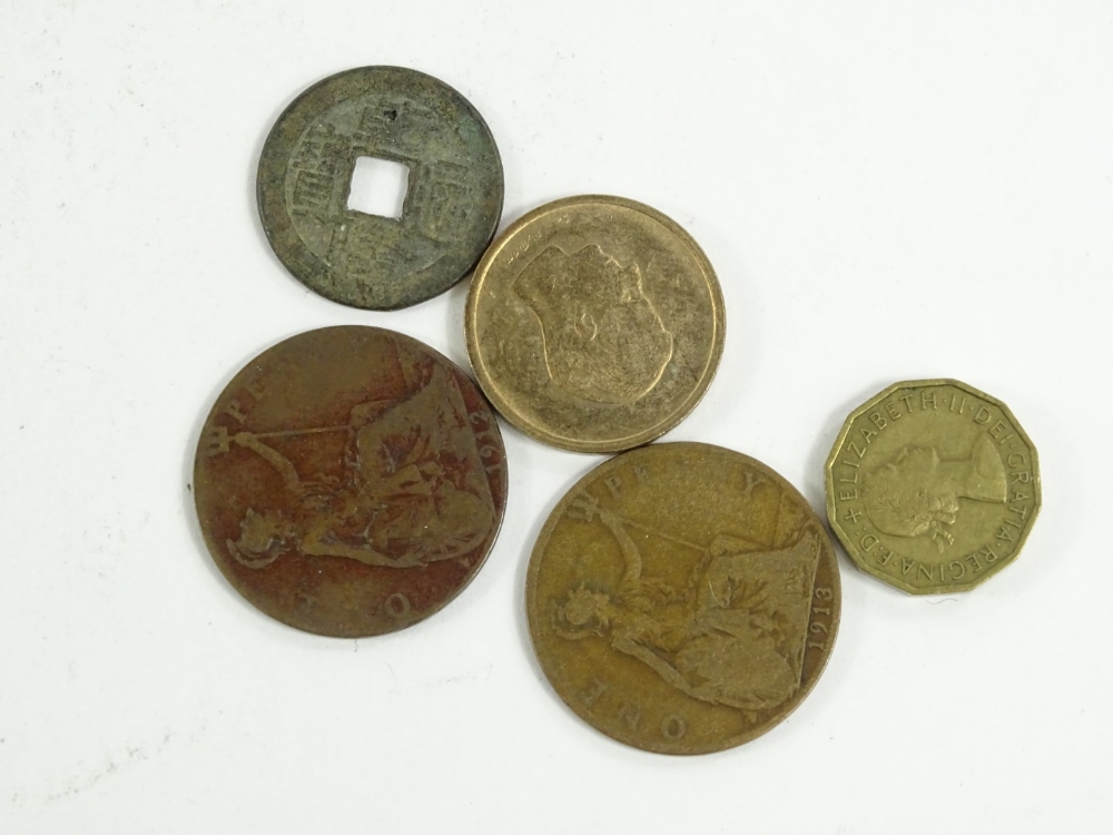Various GB and world used coins, 19thC and later, French, Indian, other world used, pennies, GB - Image 2 of 3