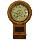 A late 19thC Continental walnut drop dial wall clock, the painted dial inscribed Mansell Lincoln,