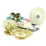 A collection of ceramics, to include Royal Worcester stand, pair of Worcester vases decorated with