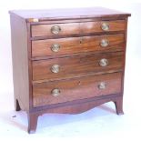 A small 19thC mahogany chest of drawers, the rectangular top above an arrangement of four