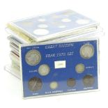 Various coin sets, Great Britain coin sets, 1880 type, Elizabeth II crown coin set 1965, 1950, etc.,