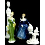 A collection of porcelain figurines, to include Pauline Shone, Victoria, Royal Doulton Lorna, and