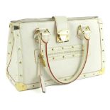 A Louis Vuitton Le Fabuleux leather handbag, in white, with leather handles and brass hardwear,