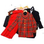 Ladies vintage clothing, to include an Escada tartan blazer, Moschino dress, various ladies