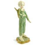 A Royal Worcester porcelain figure after F Doughty, the parakeet in green and gold