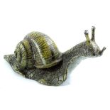 An Austrian cold painted bronze figure of a snail, impressed to underside Vienna, and with makers