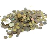 Various coinage, GB used low denomination threepenny bits, various other low denomination coins,