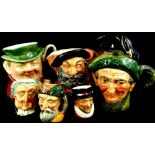 A collection of character jugs, to include a large Royal Doulton lobster man, another Auld, Mac, and