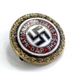 Withdrawn prior to sale. A Third Reich National Socialist gold membership pin badge