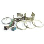 Various silver and silver plated jewellery, mainly of Eastern design, to include a set of three