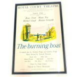 An original theatre poster for The Burning Boat, starring Bruce Trent, Marie Ney, Michael Gough