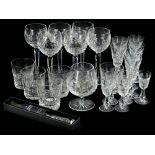 A collection of Waterford crystal, to include hock glasses, tumblers, brandy glass, paper knife