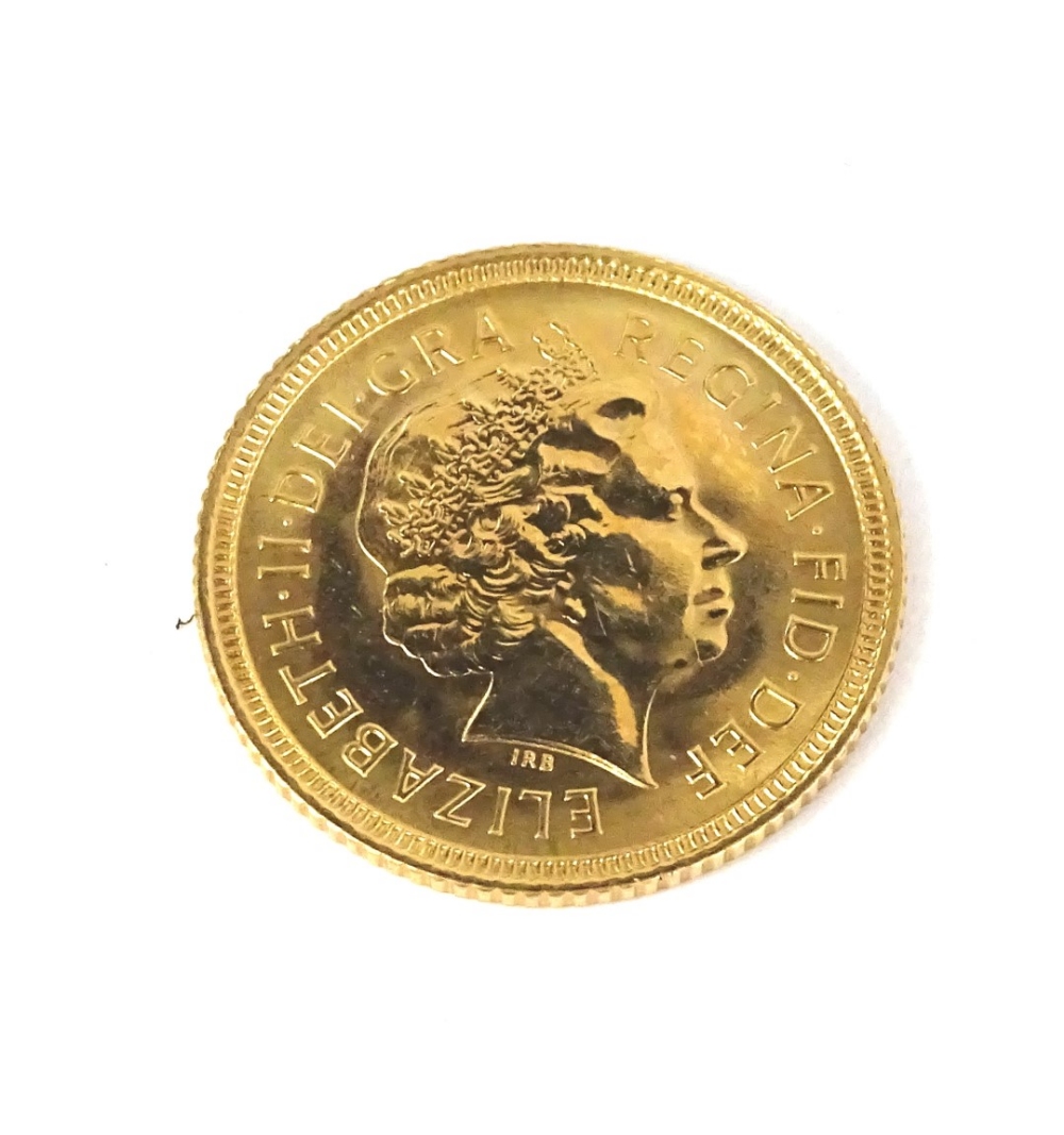 An Elizabeth II half gold sovereign, dated 2000.