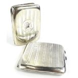 Two early 20thC silver cigarette cases, each with engine turned decoration (AF), 5oz.