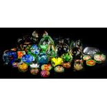 A collection of mainly Murano style and other paperweights (1 tray).