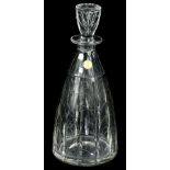 A John Walsh Kendall pattern crystal decanter and stopper, designed by William Clyne Farquharson,
